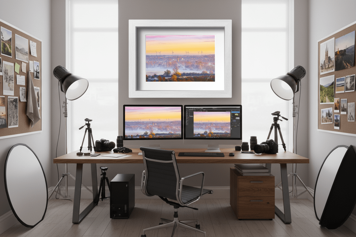 First Light over the Spires in photography studio