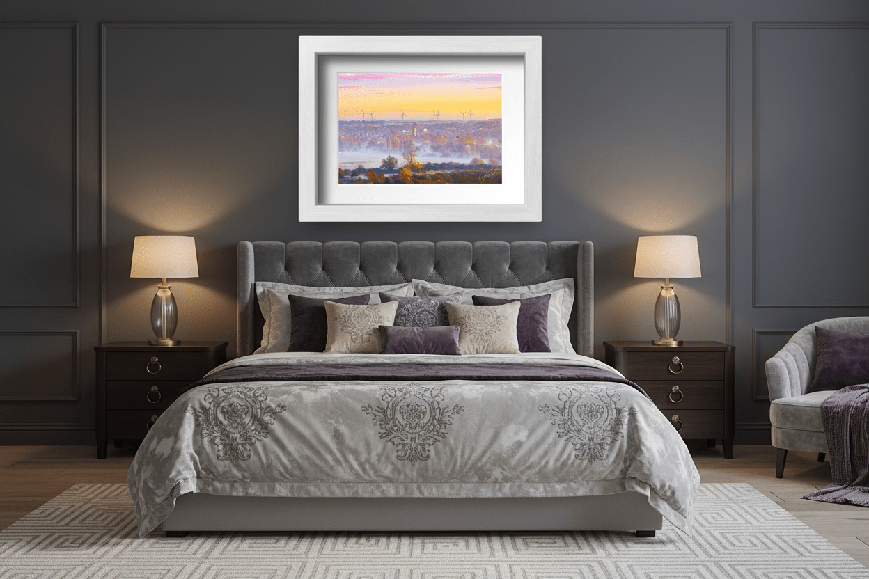 First Light over the Spires in master bedroom