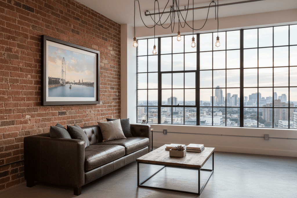 Stillness on the Thames in urban loft