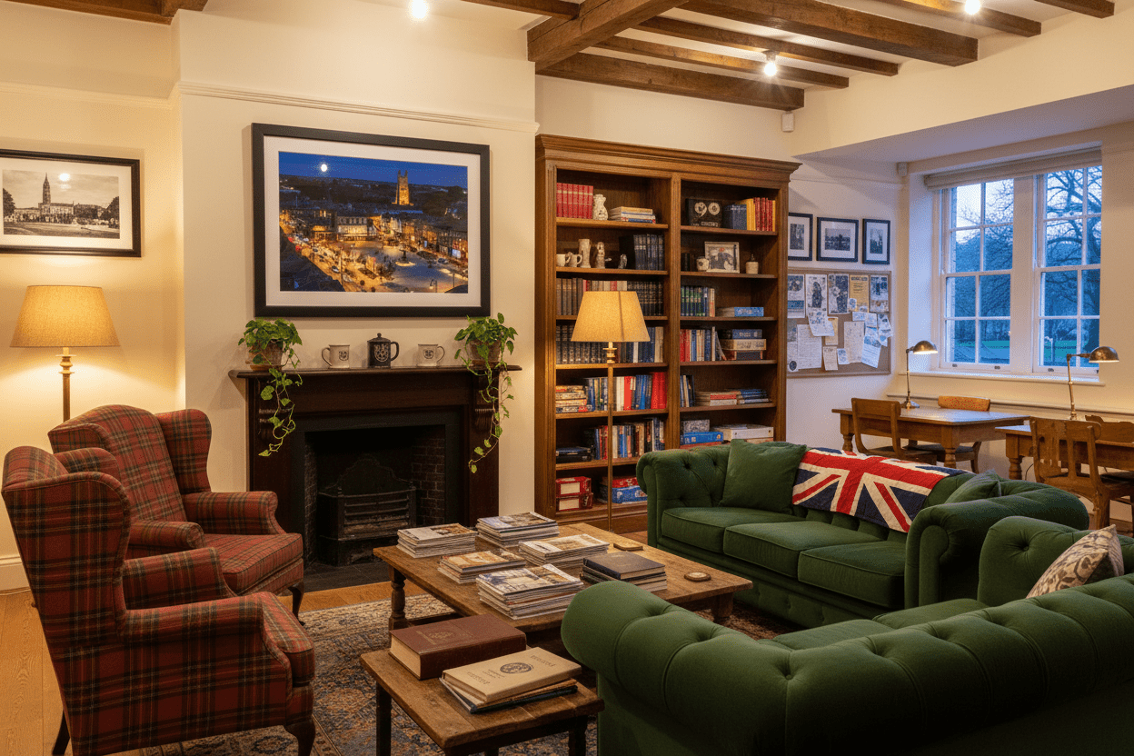 Twilight at the Square in university lounge